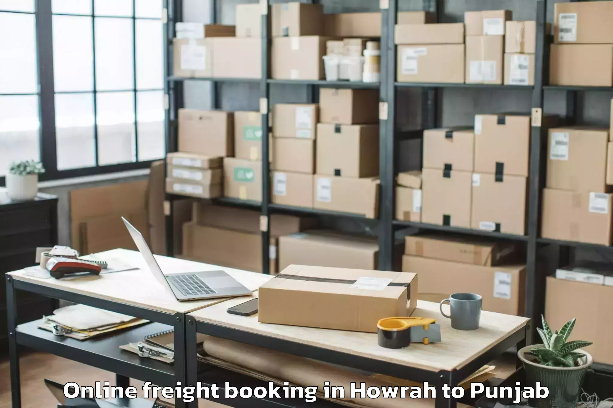 Book Howrah to Faridkot Online Freight Booking Online